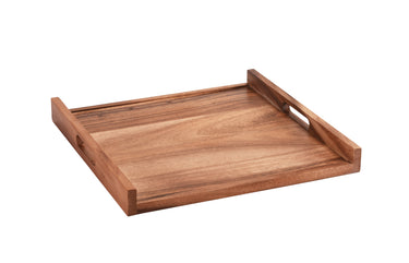 Wooden Square and Solid Bottom Serving Tray